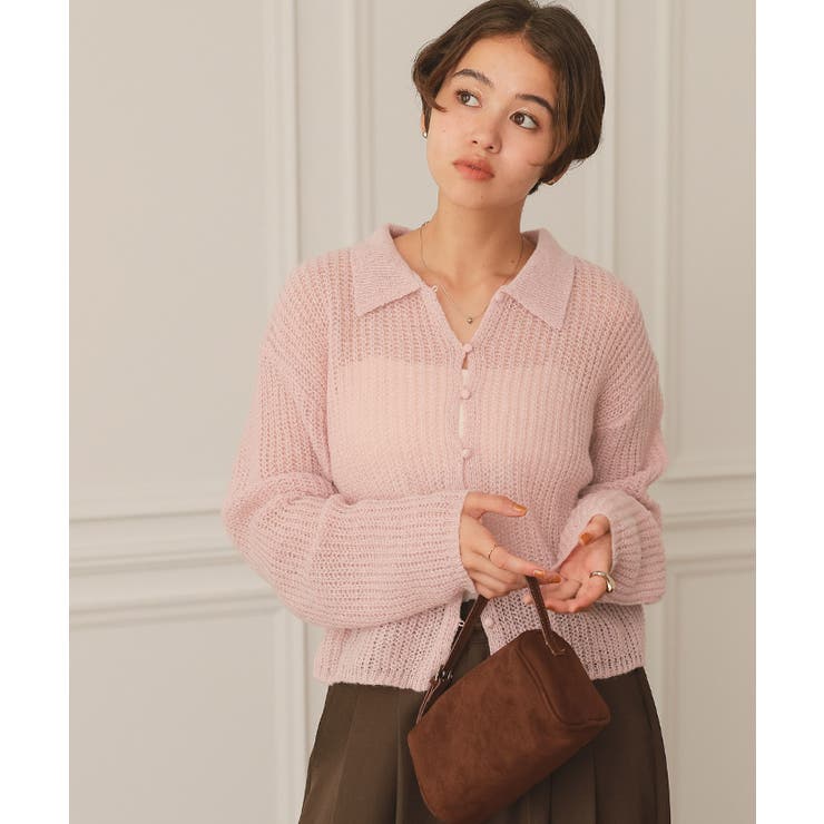 起毛糸ポロ襟シアーニット | titivate | 詳細画像29 