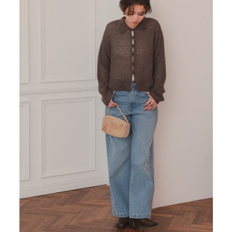 起毛糸ポロ襟シアーニット | titivate | 詳細画像2 