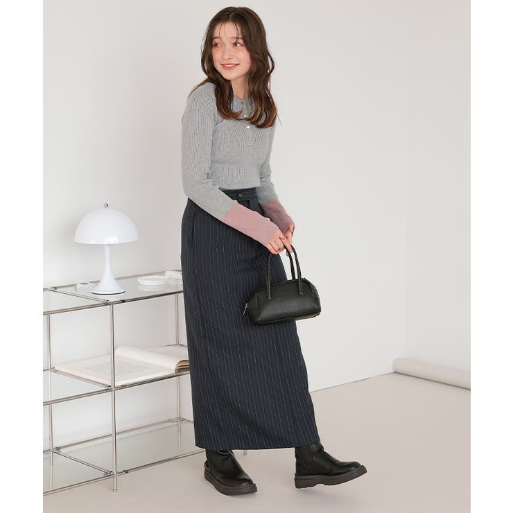 袖配色ヘンリーネックニット | titivate | 詳細画像29 