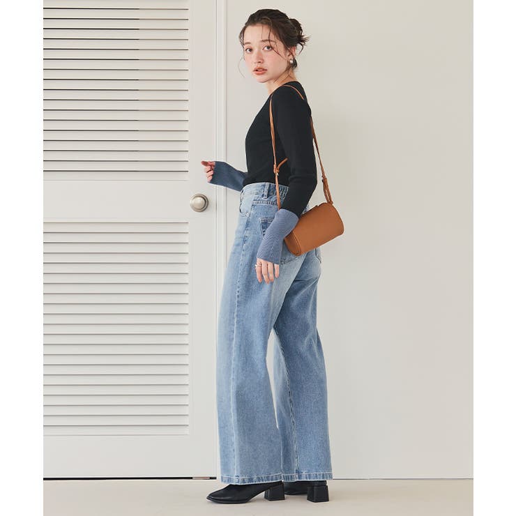 袖配色ヘンリーネックニット | titivate | 詳細画像18 