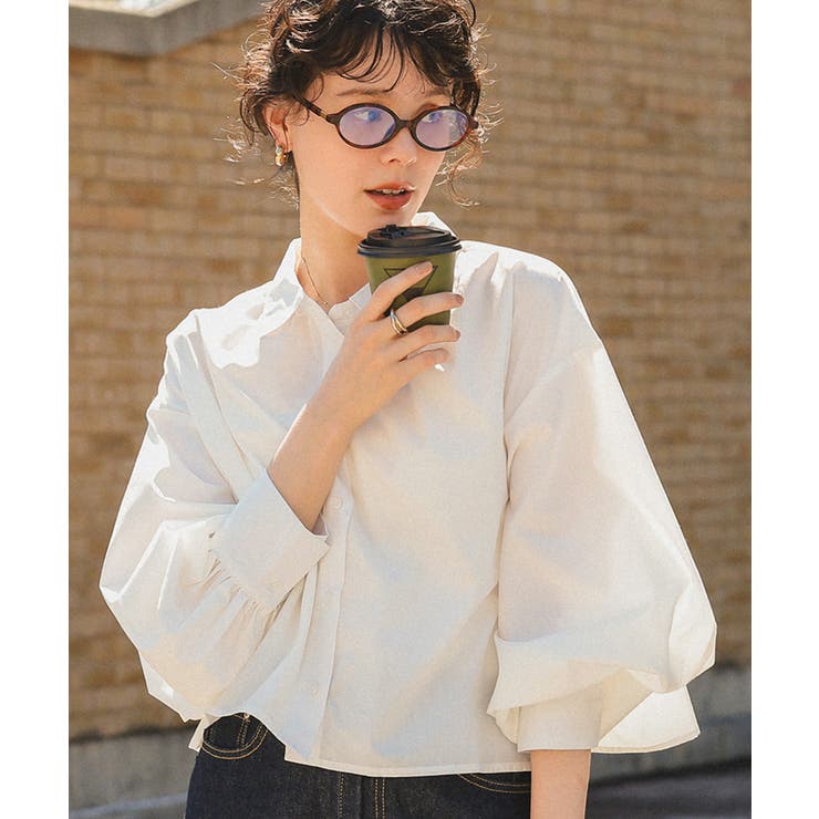 クロップド丈ギャザーデザインシャツ | titivate | 詳細画像7 