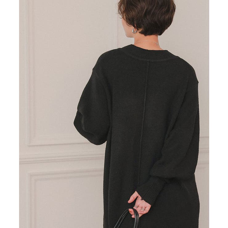 ウェーブネックニットワンピース[品番：TV000018136]｜titivate