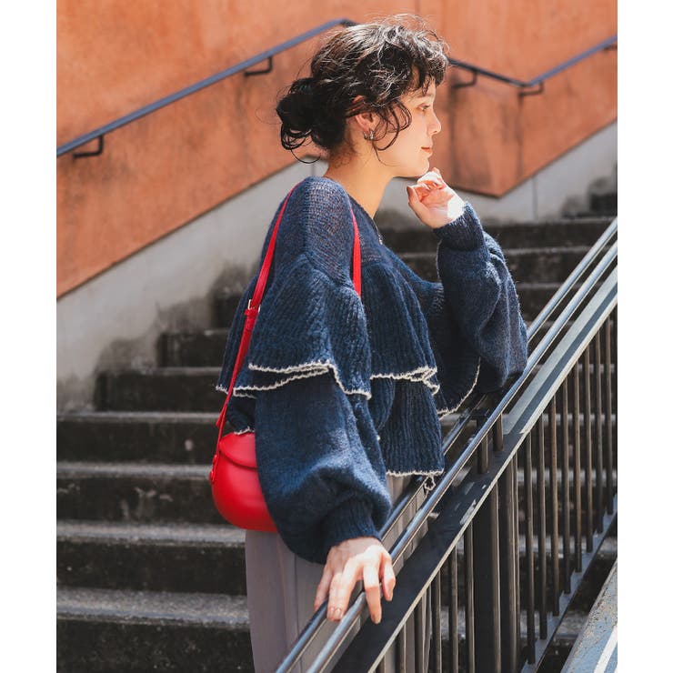 ティアードフリルモヘアライクローゲージニットトップス | titivate | 詳細画像23 