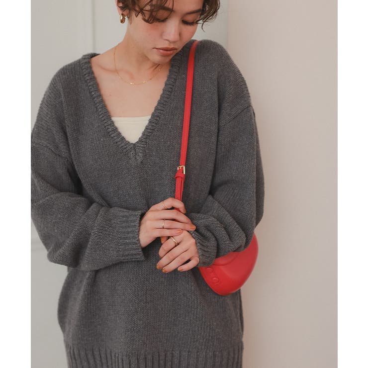 ルーズ深Vネックニットプルオーバー | titivate | 詳細画像30 