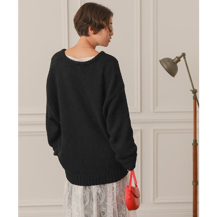 ルーズ深Vネックニットプルオーバー | titivate | 詳細画像18 