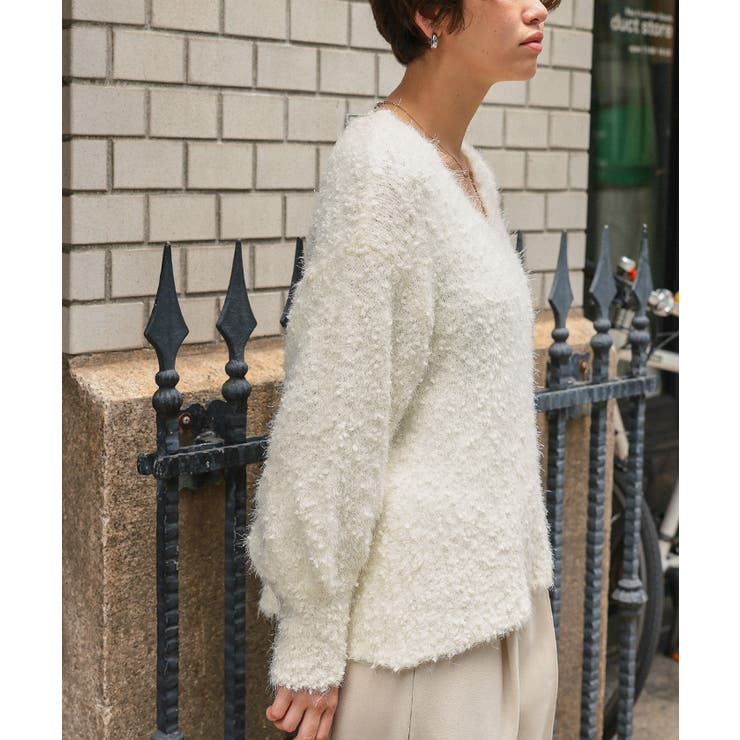 ポコポコシャギーオーバーサイズVネックニット | titivate | 詳細画像33 