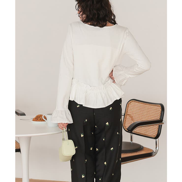 裾フリルデザインロングスリーブTシャツ | titivate | 詳細画像28 