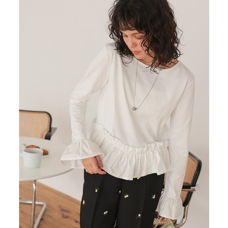 裾フリルデザインロングスリーブTシャツ | titivate | 詳細画像30 