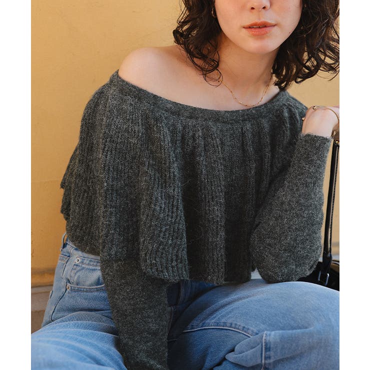 ウールブレンドマルチwayフリルニットトップス | titivate | 詳細画像21 