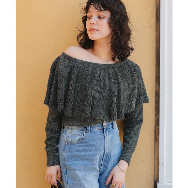 ウールブレンドマルチwayフリルニットトップス | titivate | 詳細画像23 