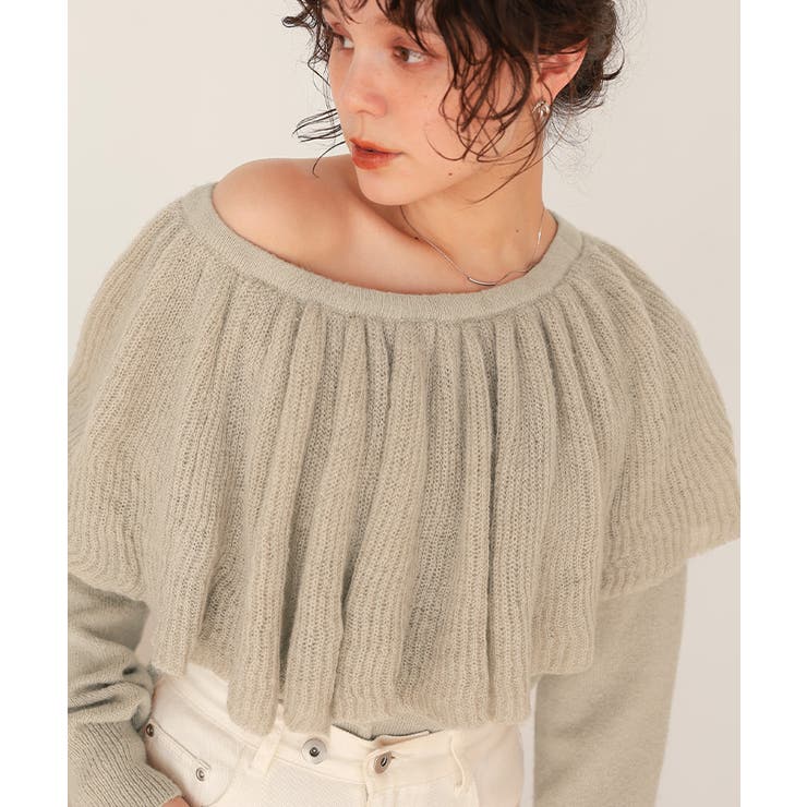 ウールブレンドマルチwayフリルニットトップス | titivate | 詳細画像29 