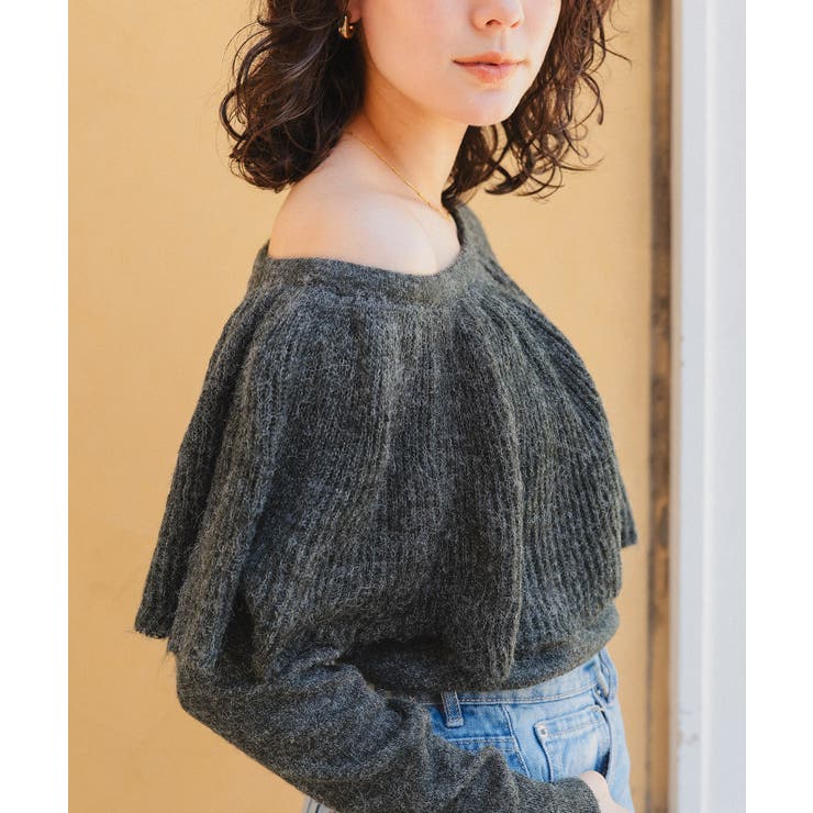 ウールブレンドマルチwayフリルニットトップス | titivate | 詳細画像3 