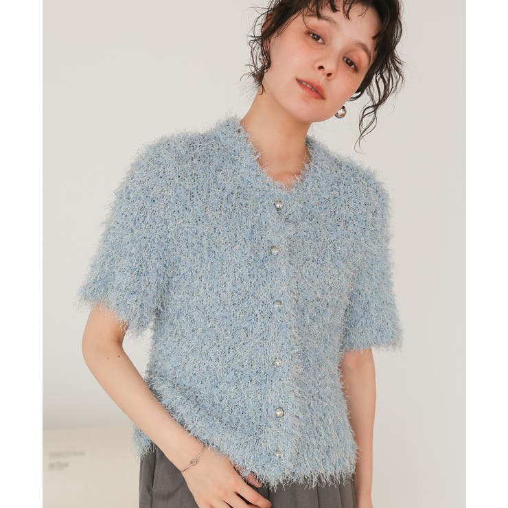 ハーフスリーブシャギーニットトップス | titivate | 詳細画像25 