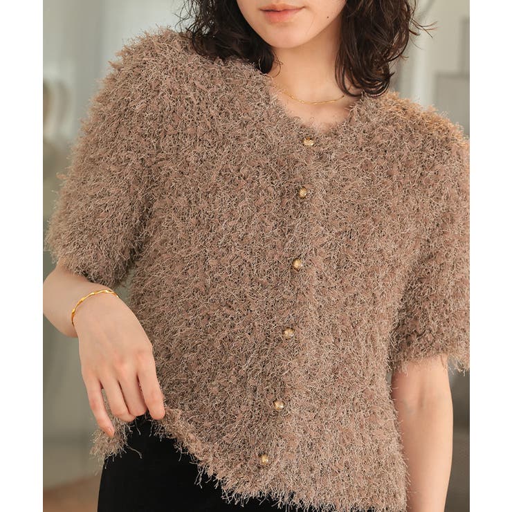 ハーフスリーブシャギーニットトップス | titivate | 詳細画像28 