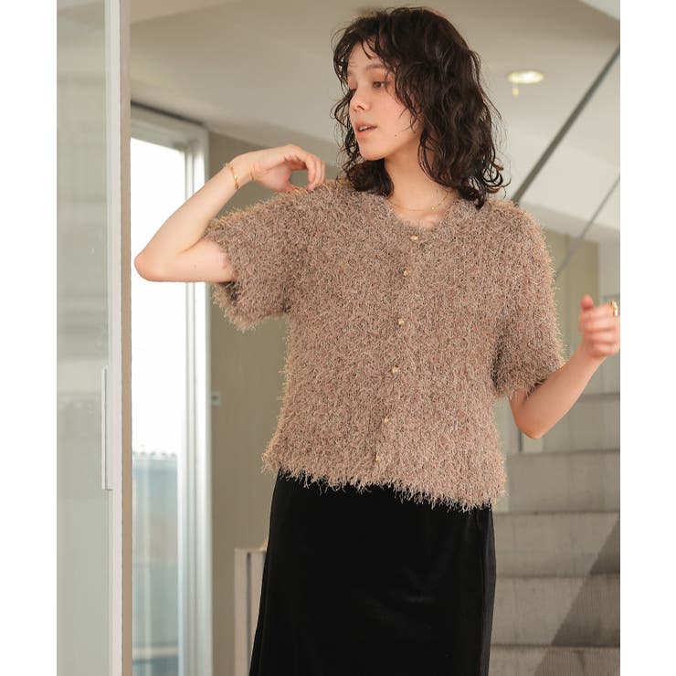 ハーフスリーブシャギーニットトップス | titivate | 詳細画像30 