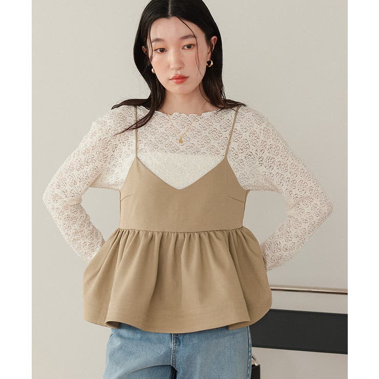 Vネックペプラムキャミソールトップス | titivate | 詳細画像11 