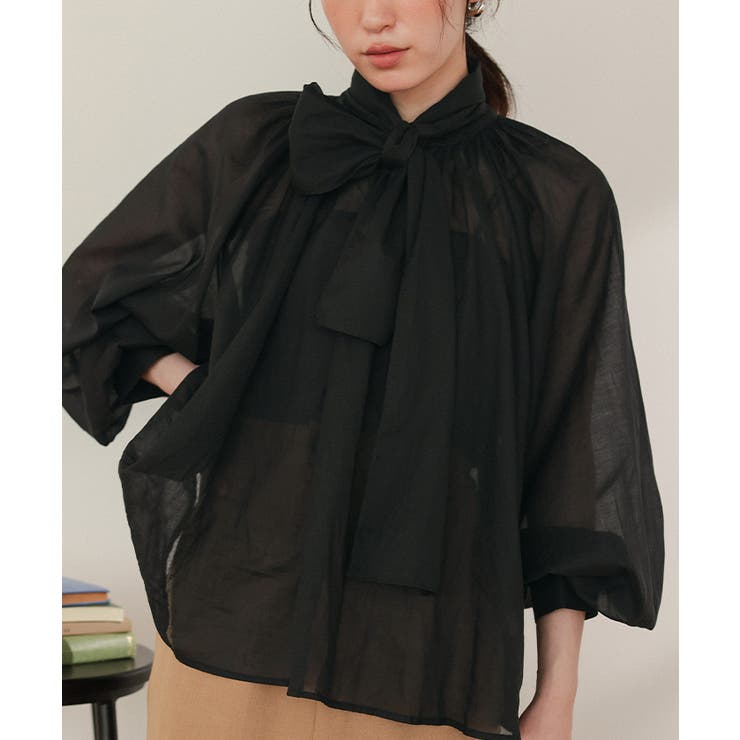 エアリーコットンボイルボウタイブラウス | titivate | 詳細画像33 