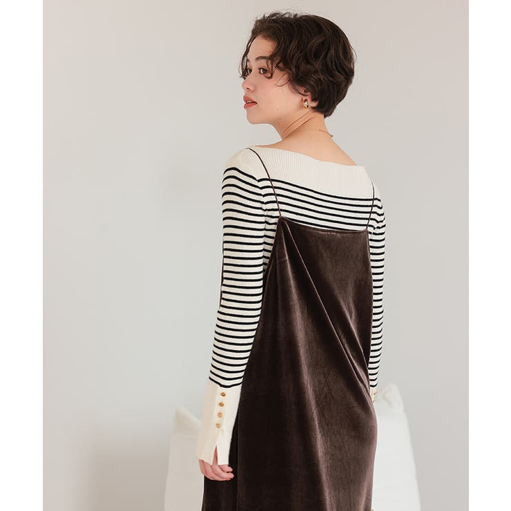 前後2wayベロアキャミソールワンピース | titivate | 詳細画像30 