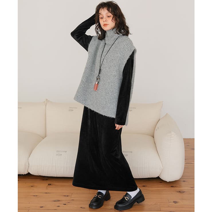 ベロアロングスリーブワンピース | titivate | 詳細画像17 