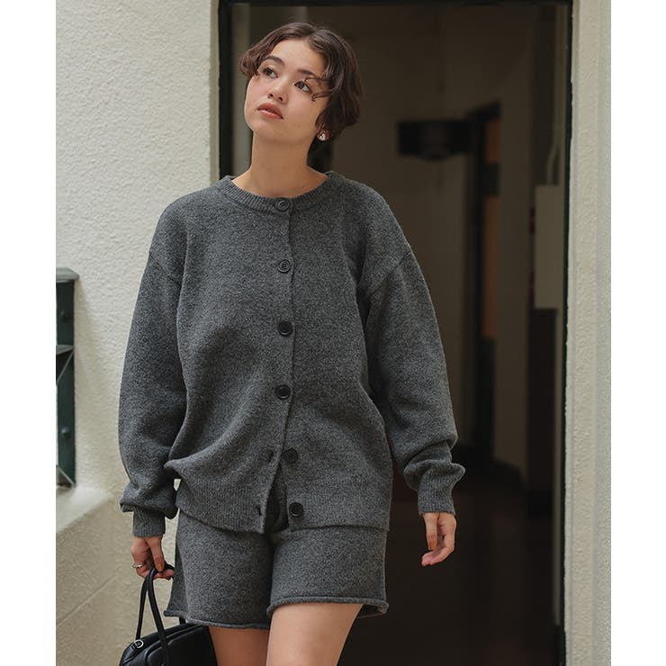 クルーネックオーバーニットカーディガン | titivate | 詳細画像5 