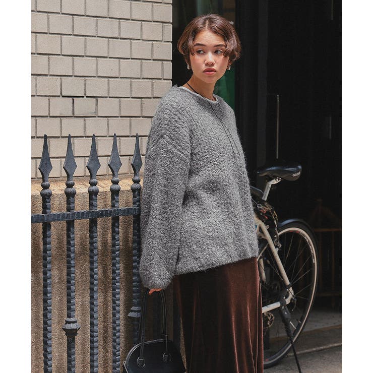 ゆったりルーズブークレーニットトップス/チュニック | titivate | 詳細画像34 