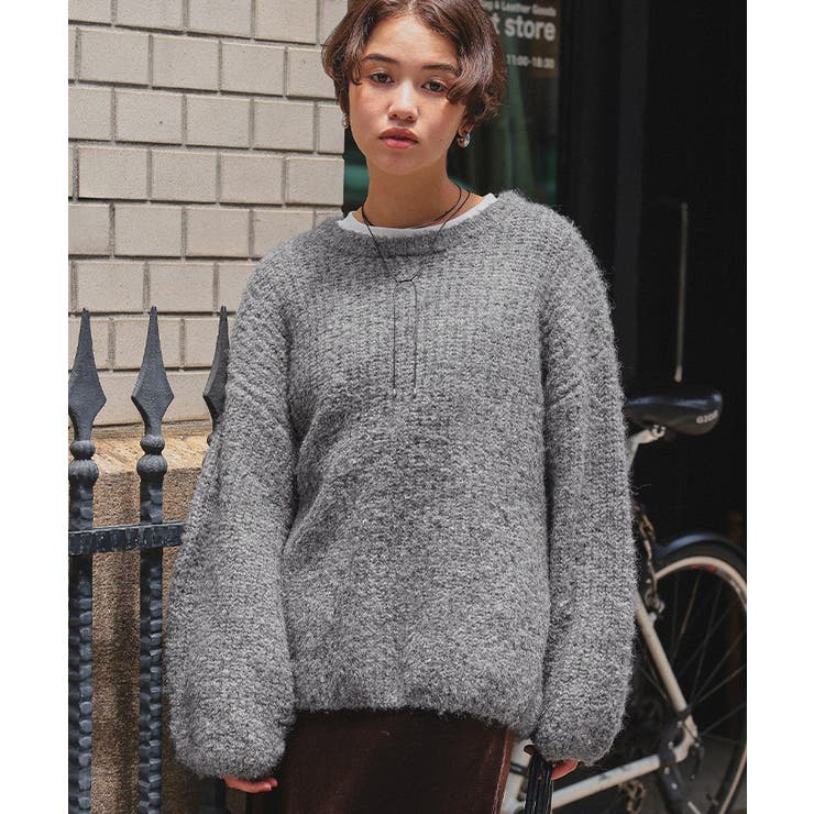 ゆったりルーズブークレーニットトップス/チュニック | titivate | 詳細画像14 