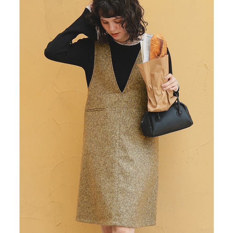 Vネックツイードショートジャンパースカート | titivate | 詳細画像2 