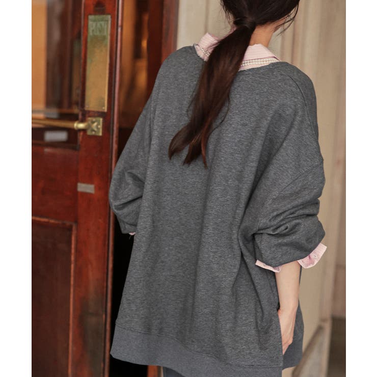 深Vネックサイドスリットスウェットプルオーバー | titivate | 詳細画像8 