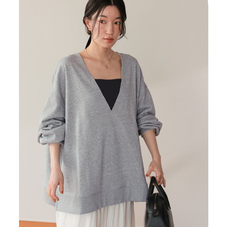 深Vネックサイドスリットスウェットプルオーバー | titivate | 詳細画像13 