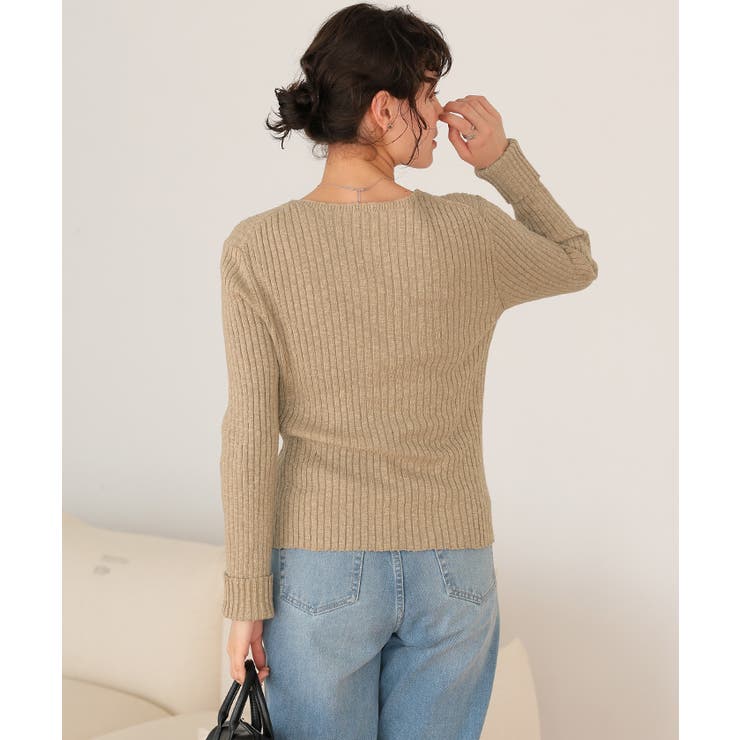 コンパクトリブニットカーディガン | titivate | 詳細画像12 