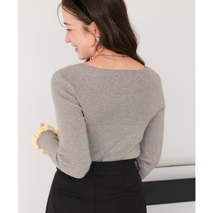 ふわっとタッチフリルスリーブリブニット | titivate | 詳細画像26 