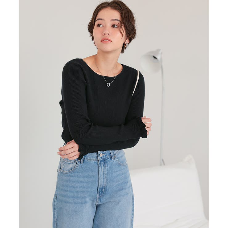 ふわっとタッチフリルスリーブリブニット | titivate | 詳細画像14 