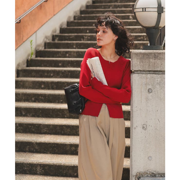 前後2wayダブルジップニットプルオーバー | titivate | 詳細画像2 