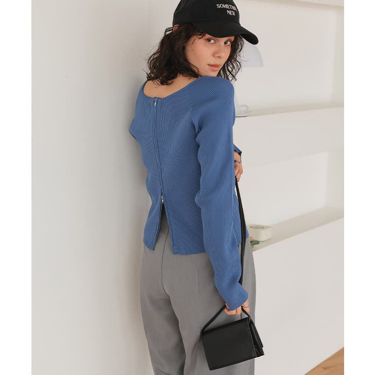 前後2wayダブルジップニットプルオーバー | titivate | 詳細画像15 