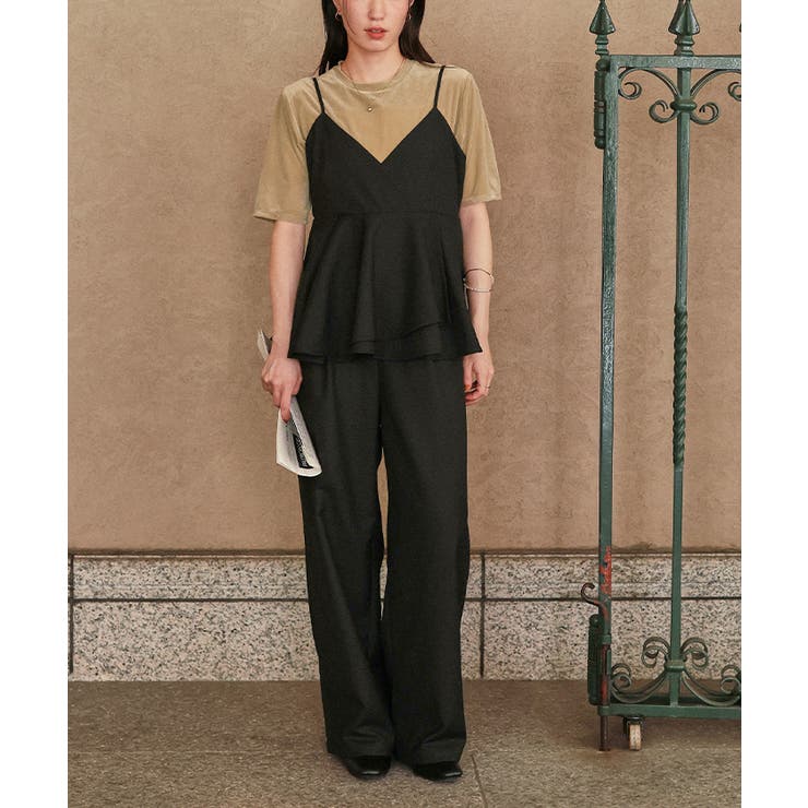 ペプラムキャミソールトップスドッキングオールインワン | titivate | 詳細画像20 