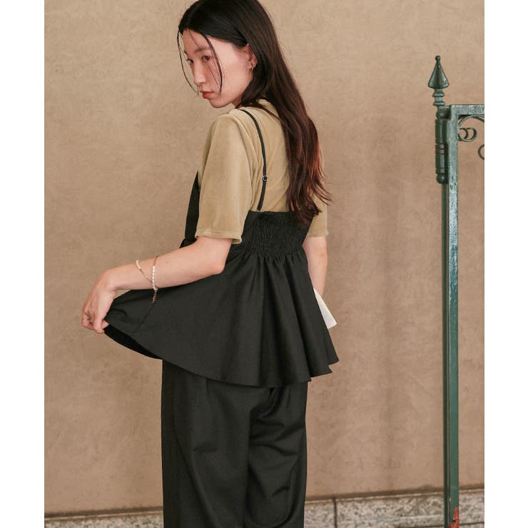 ペプラムキャミソールトップスドッキングオールインワン | titivate | 詳細画像21 