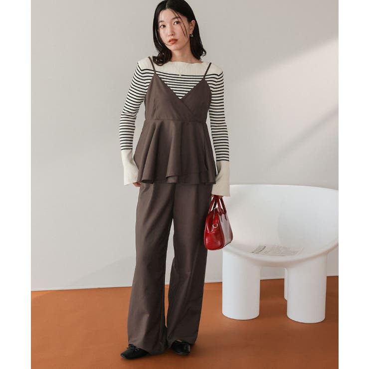 ペプラムキャミソールトップスドッキングオールインワン | titivate | 詳細画像23 