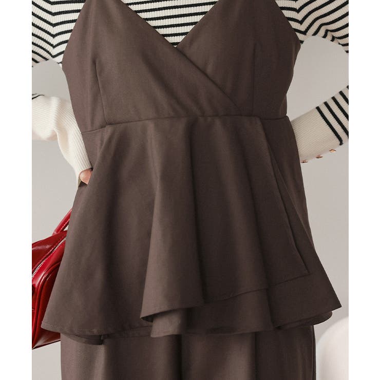 ペプラムキャミソールトップスドッキングオールインワン | titivate | 詳細画像25 