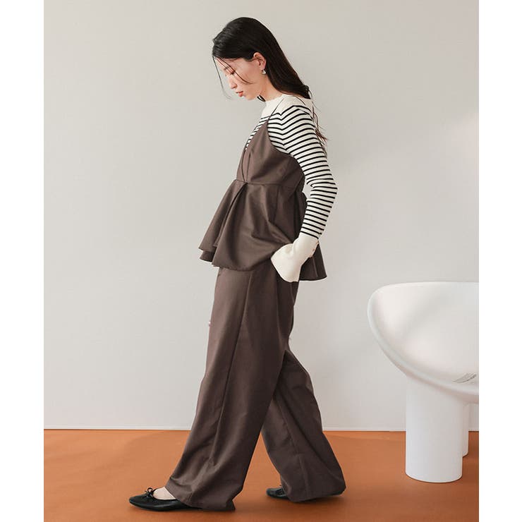 ペプラムキャミソールトップスドッキングオールインワン | titivate | 詳細画像27 