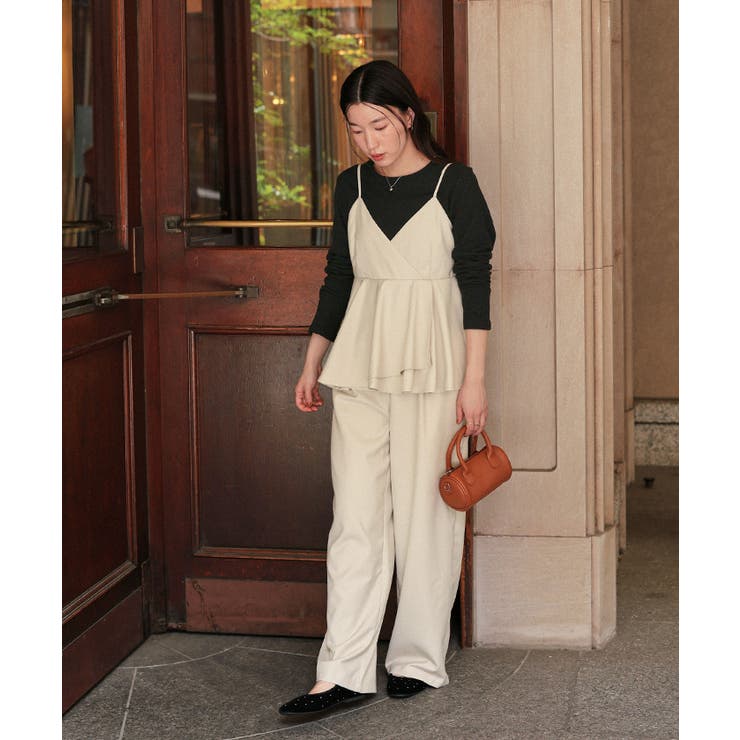 ペプラムキャミソールトップスドッキングオールインワン | titivate | 詳細画像2 