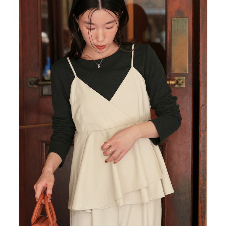 ペプラムキャミソールトップスドッキングオールインワン | titivate | 詳細画像3 