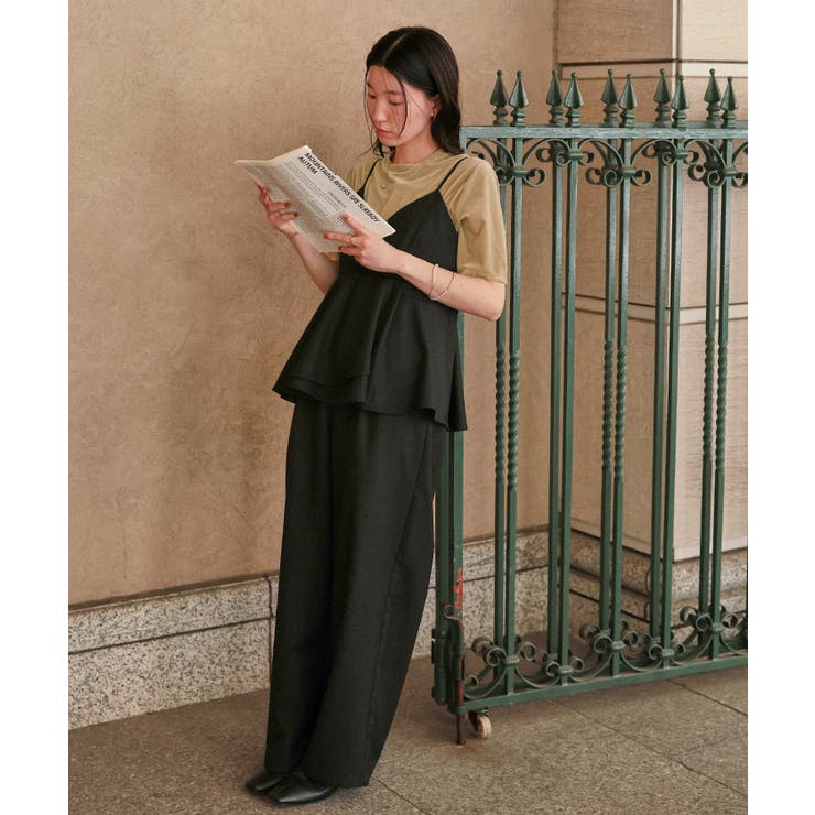 ペプラムキャミソールトップスドッキングオールインワン | titivate | 詳細画像7 