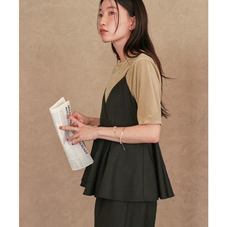 ペプラムキャミソールトップスドッキングオールインワン | titivate | 詳細画像8 