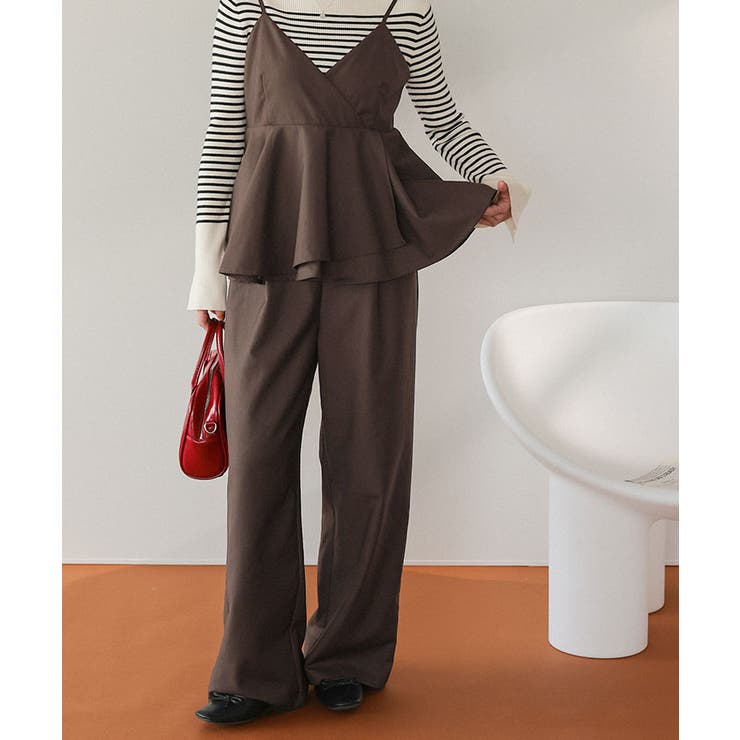 ペプラムキャミソールトップスドッキングオールインワン | titivate | 詳細画像9 