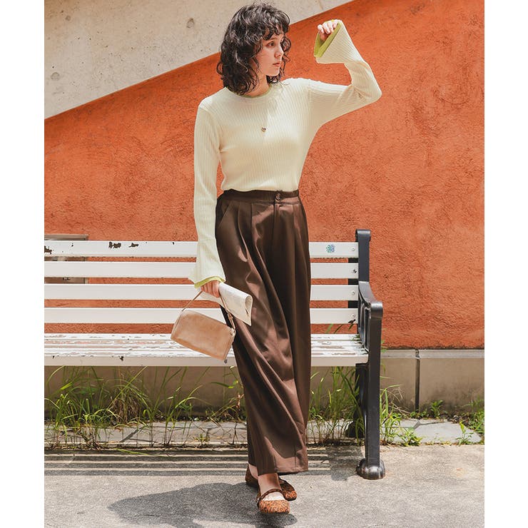 配色シアードッキングフレアスリーブリブニット | titivate | 詳細画像21 