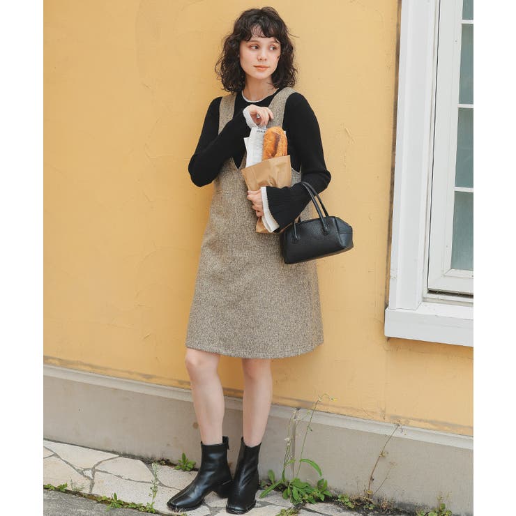 配色シアードッキングフレアスリーブリブニット | titivate | 詳細画像28 