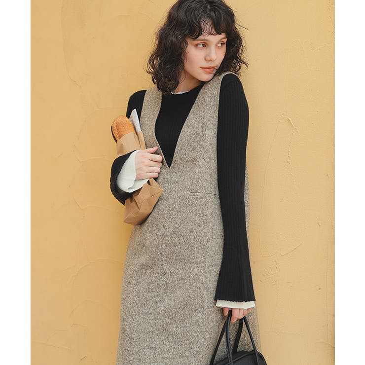 配色シアードッキングフレアスリーブリブニット | titivate | 詳細画像30 