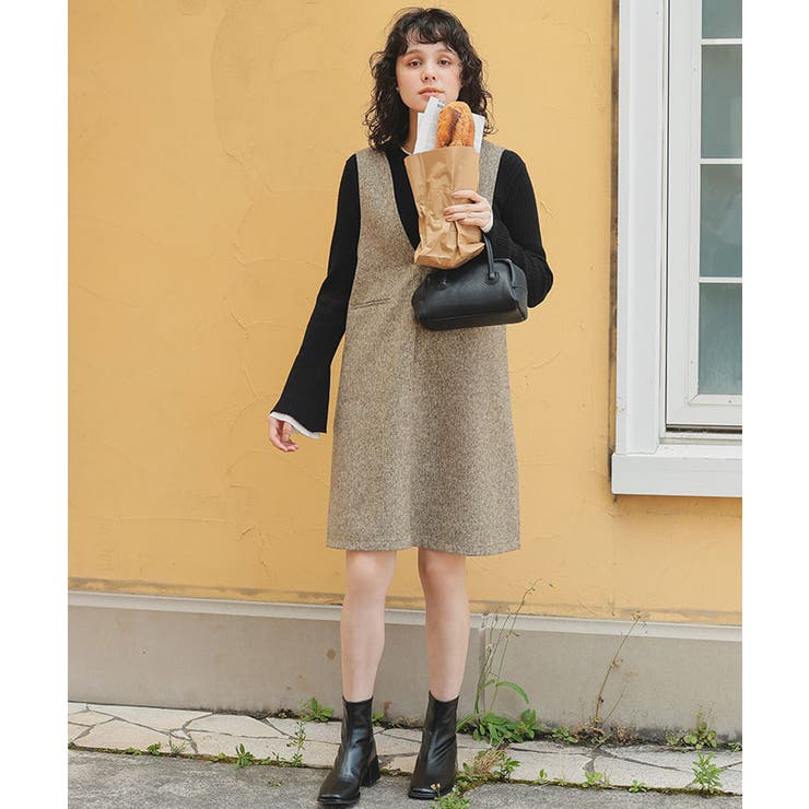 配色シアードッキングフレアスリーブリブニット | titivate | 詳細画像15 