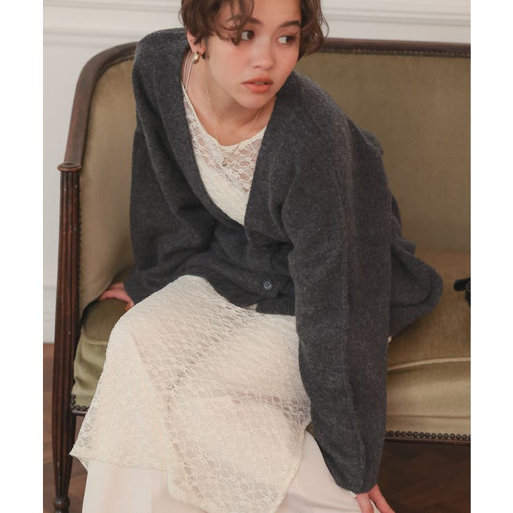 深Vネックルーズニットカーディガン | titivate | 詳細画像25 