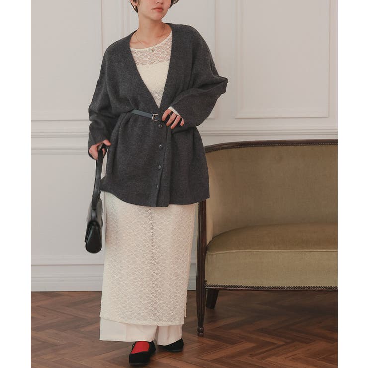 深Vネックルーズニットカーディガン | titivate | 詳細画像8 